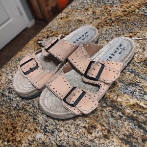 MANEBI Pink Sandals EU 37 with Buckles U S 6.5 Women's